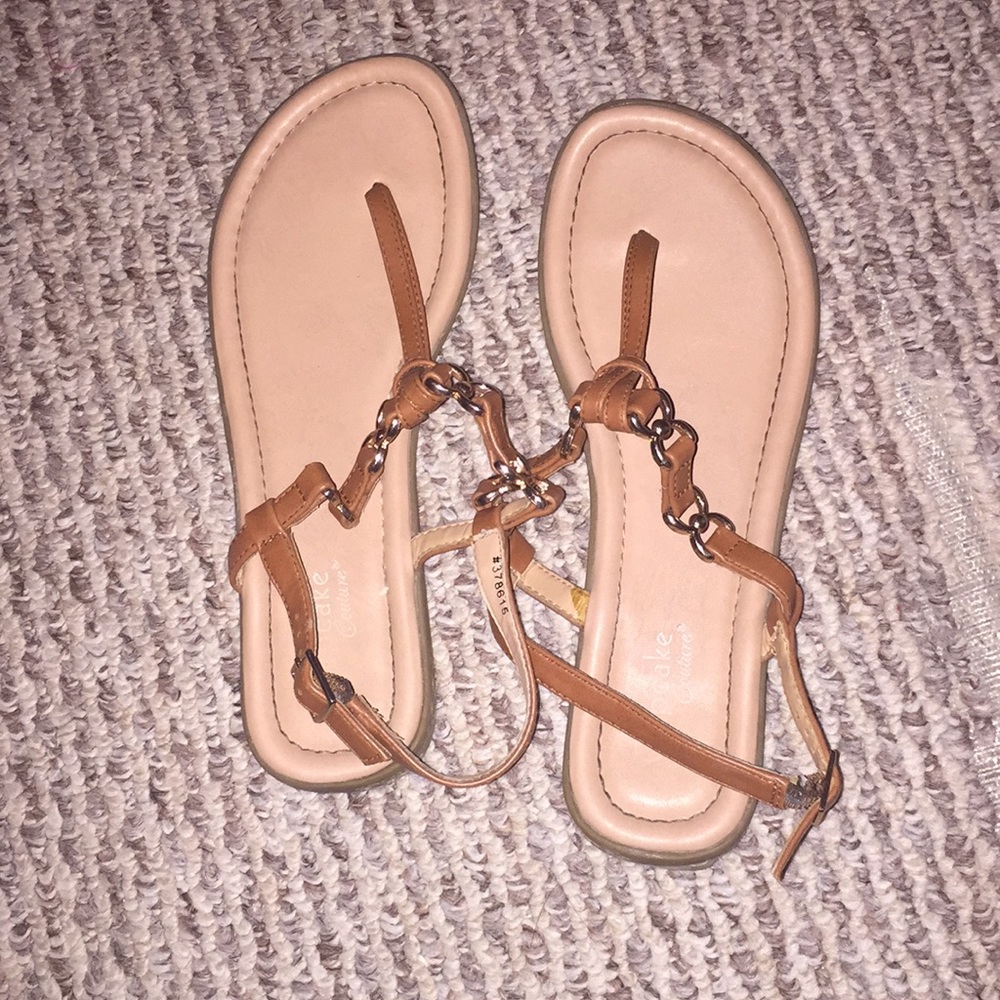 Brown with gold sandels